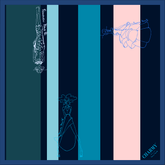 lenço em seda 65 x 65 "Stripes" - charmystyles