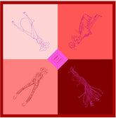 Lenço em seda 65x65 cm "pastel damier" - charmystyles